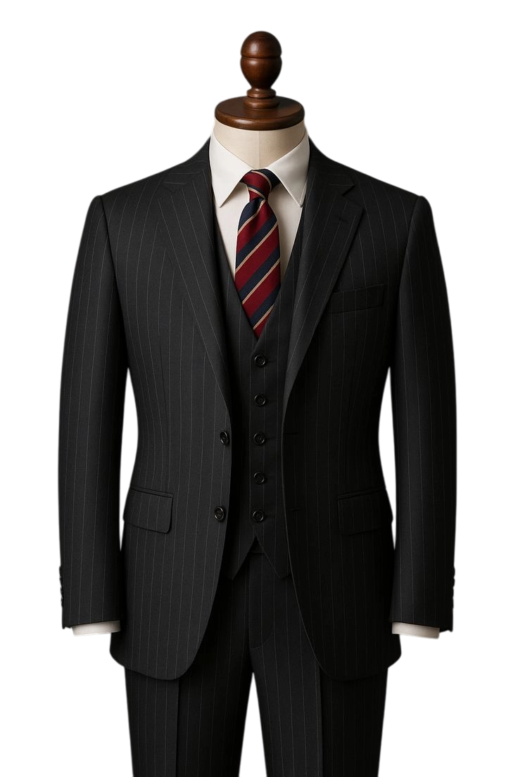 Formal black business and wedding suit